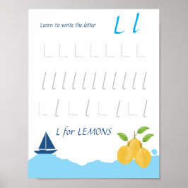 Letter L Volgen Poster voor Kinderen