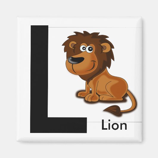 "Letter L" voor Lion Kindermagneet Magneet (Voorkant)