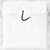 Letter L White Rock Salt Alphabet van Janz Ronde Sticker (Tas)