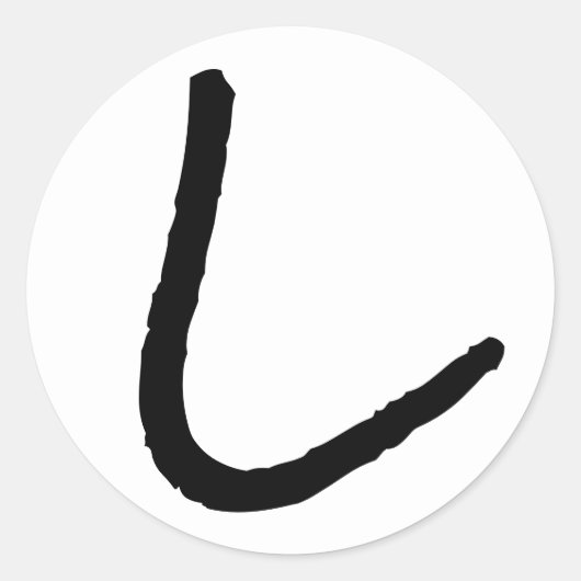 Letter L White Rock Salt Alphabet van Janz Ronde Sticker (Voorkant)