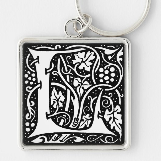 Letter 'L' William Morris Design - Sleutelhanger (Voorkant)