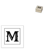 Letter M 1 inch rubberen stempel (Gestempeld)