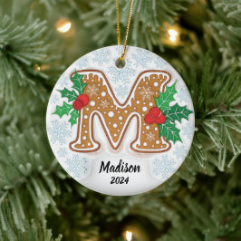 Letter M Aangepaste Naam Monogram Keramisch Ornament