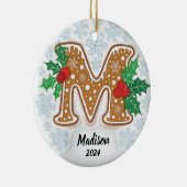 Letter M Aangepaste naam monogram Keramisch Ornament (Rechts)