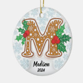 Letter M Aangepaste naam monogram Keramisch Ornament (Links)