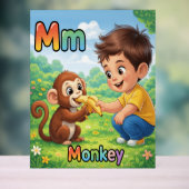 Letter M Alfabet Poster – M staat voor Monkey (Neutraal)