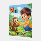 Letter M Alfabet Poster – M staat voor Monkey (Hoek)