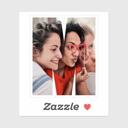 Letter M Alphabet & Photo Custom-Cut Vinyl Sticker