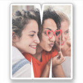 Letter M Alphabet & Photo Custom-Cut Vinyl Sticker (Voorkant)