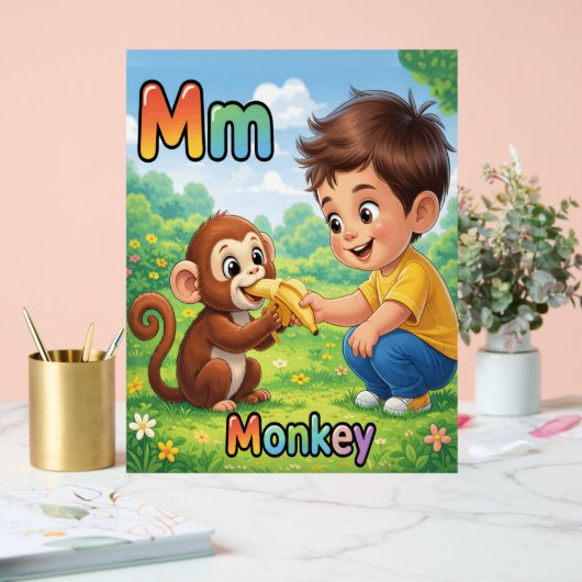 Letter M Alphabet Poster – M is for Monkey (Huwelijk)