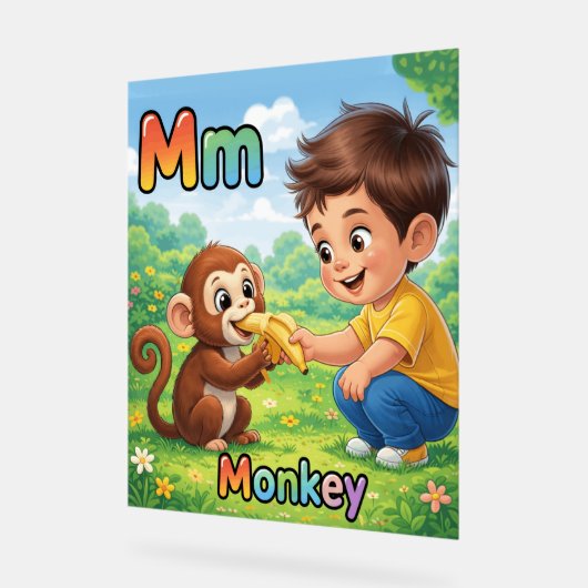 Letter M Alphabet Poster – M is for Monkey (Hoek)