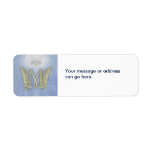 Letter M Angel Monogram Etiket