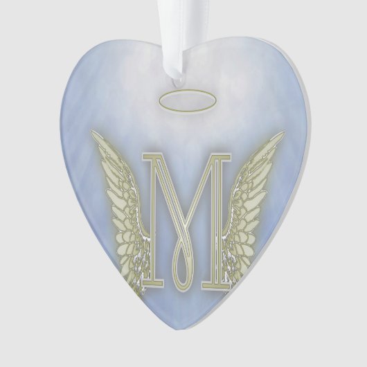 Letter M Angel Monogram Ornament (voorkant)