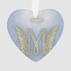 Letter M Angel Monogram Ornament