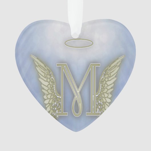 Letter M Angel Monogram Ornament (voorkant)