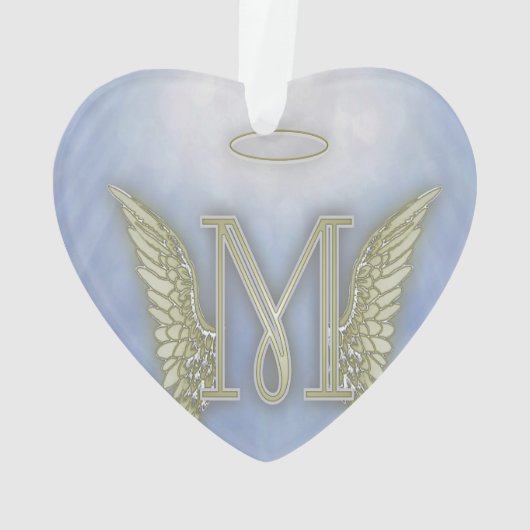 Letter M Angel Monogram Ornament (achterkant)