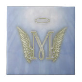 Letter M Angel Monogram Tegeltje (Voorkant)