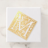Letter M art nouveau Bedankjes Labels (Met doos)