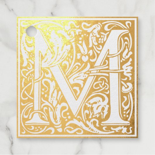 Letter M art nouveau Bedankjes Labels (Voorkant)