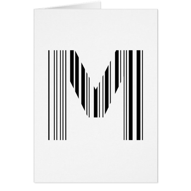 LETTER M BAR CODE Eerste Initiaal Barcodepatroon (Voorkant)