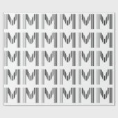 LETTER M BAR CODE Eerste Initiaal Barcodepatroon Cadeaupapier (Vlak)