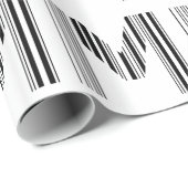 LETTER M BAR CODE Eerste Initiaal Barcodepatroon Cadeaupapier (Rol Hoek)