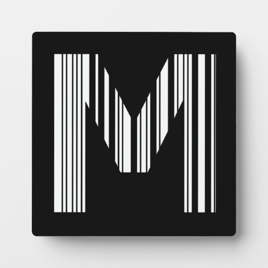 LETTER M BAR CODE Eerste Initiaal Barcodepatroon Fotoplaat (Voorkant)