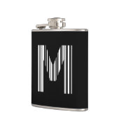 LETTER M BAR CODE Eerste Initiaal Barcodepatroon Heupfles (Links)
