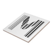 LETTER M BAR CODE Eerste Initiaal Barcodepatroon Tegeltje (Zijkant)