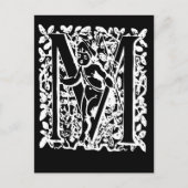 Letter M Black en White Monogram-kaarten Briefkaart (Voorkant)