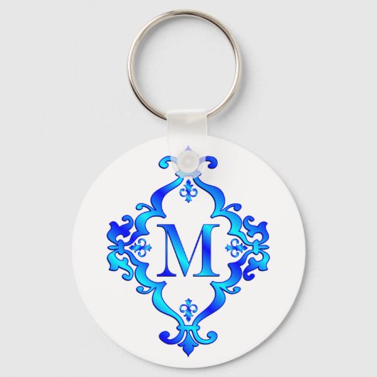 Letter M Blue Sleutelhanger (Voorkant)