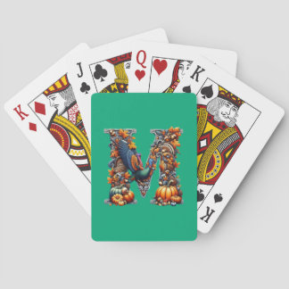 Letter m by Thanksgiving style Pokerkaarten