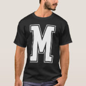 Letter M Capital Alphabet Initiaal Cheerlead Mon T-shirt (Voorkant)