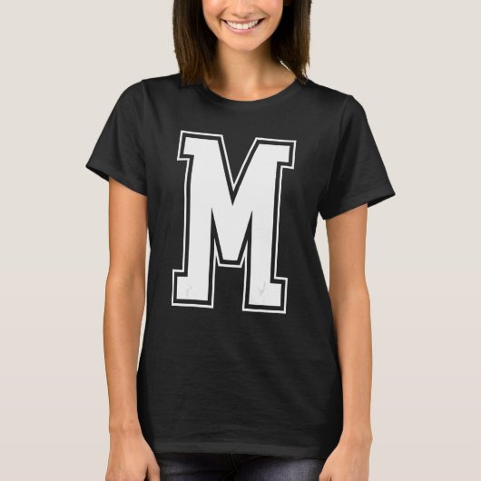 Letter M Capital Alphabet Initial Cheerleading Mon T-shirt (Voorkant)