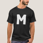 Letter M Capital Alphabet Monogram Initiaal T-shirt (Voorkant)