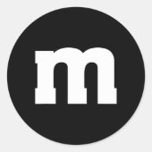 Letter M Capital Alphabet  Ronde Sticker (Voorkant)