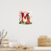 Letter M Cat Fairy Poster Feline Pet Alphabet Art (Keuken)