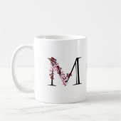 Letter M, Cherry Blossom | Naam Monogram Koffiemok (Links)