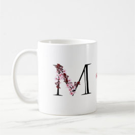 Letter M, Cherry Blossom | Naam Monogram Koffiemok