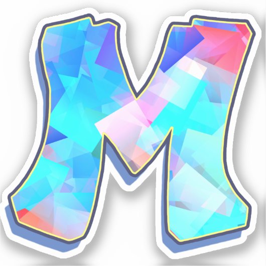 Letter M - Color Mix Sticker (Voorkant)