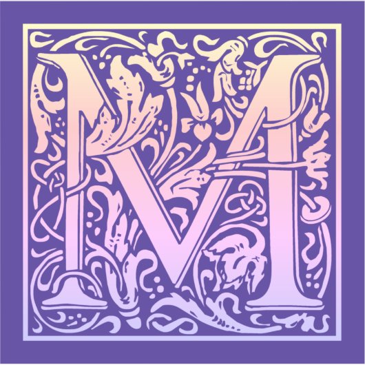 Letter M Colorful  First Letter Gradient Sticker (Voorkant)