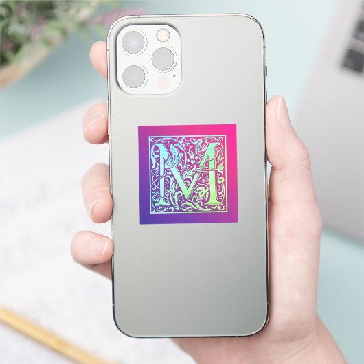 Letter M Colorful  First Letter Gradient Sticker (Telefoon)