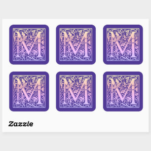 Letter M Colorful  First Letter Gradient Vierkante Sticker