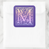 Letter M Colorful First Letter Gradient Vierkante Sticker (Tas)