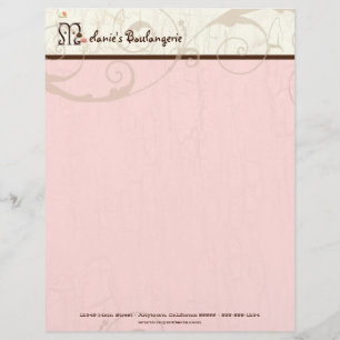 Letter M Cupcake Business Letterhead Briefhoofd Sjabloon