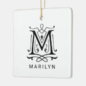 Letter M Elegant Monogram Kerst Ornament (Links)