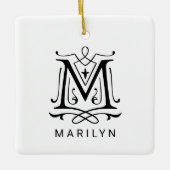 Letter M Elegant Monogram Kerst Ornament (Voorkant)