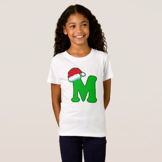 Letter M Father Santa Claus Pet Alphabet T-shirt (Voorkant volledig)