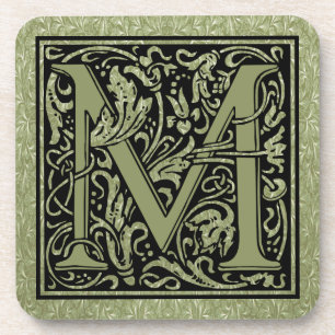 Letter M First Letter Monogram Drankjes Onderzetter