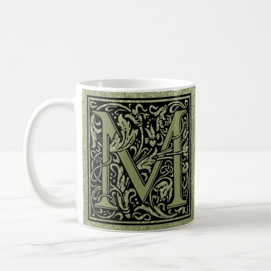 Letter M First Letter Monogram Gepersonaliseerd Koffiemok (Links)